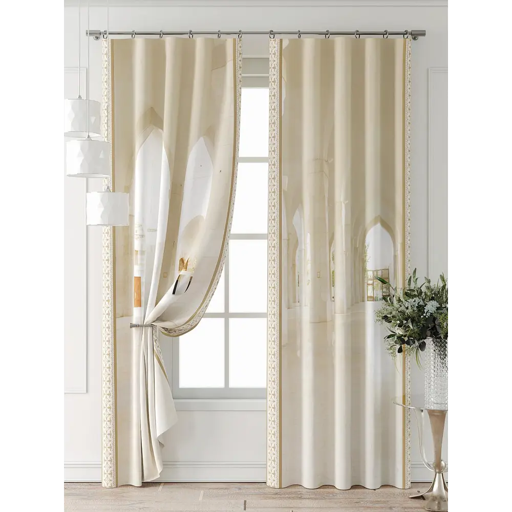 Фото 6 Комплект штор Comfy way Фриости - 75 - 260 см CW711075260-260 на шторной ленте 260x150 см цвет бежевый Фото 6 Комплект штор Comfy way Фриости - 75 - 260 см CW711075260-260 на шторной ленте 260x150 см цвет бежевый