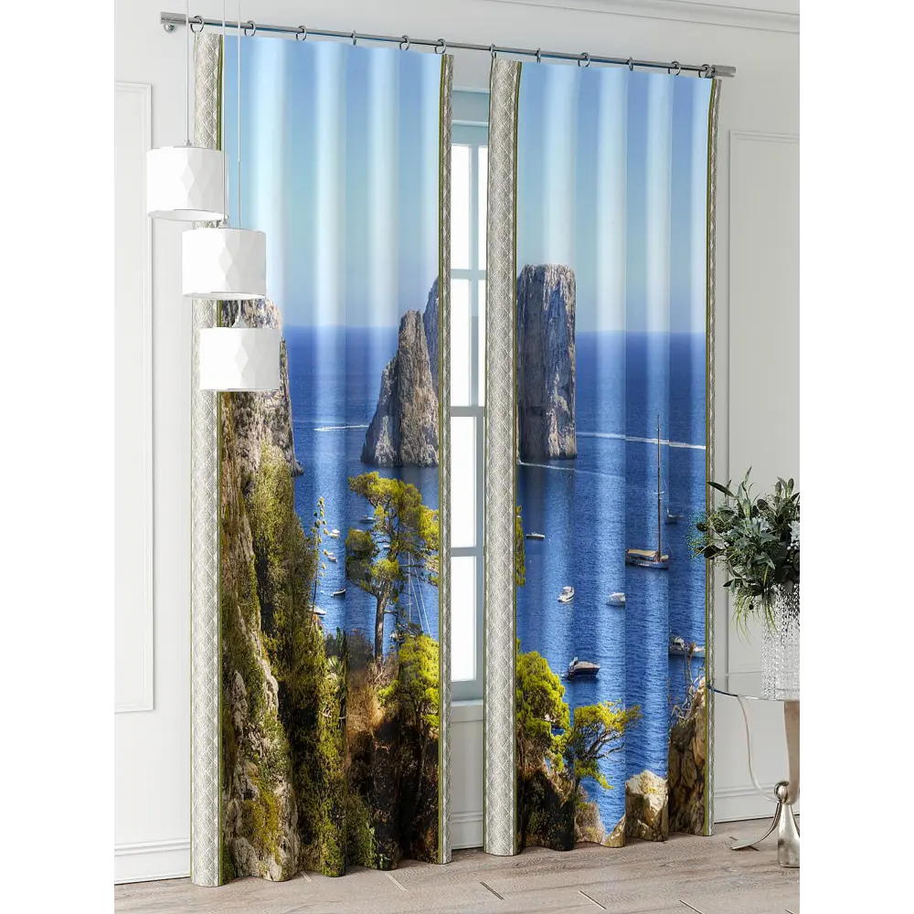 Фото 2 Комплект штор Comfy way Фриости - 03 - 240 см CW711003240-240 на шторной ленте 240x150 см цвет синий Фото 2 Комплект штор Comfy way Фриости - 03 - 240 см CW711003240-240 на шторной ленте 240x150 см цвет синий