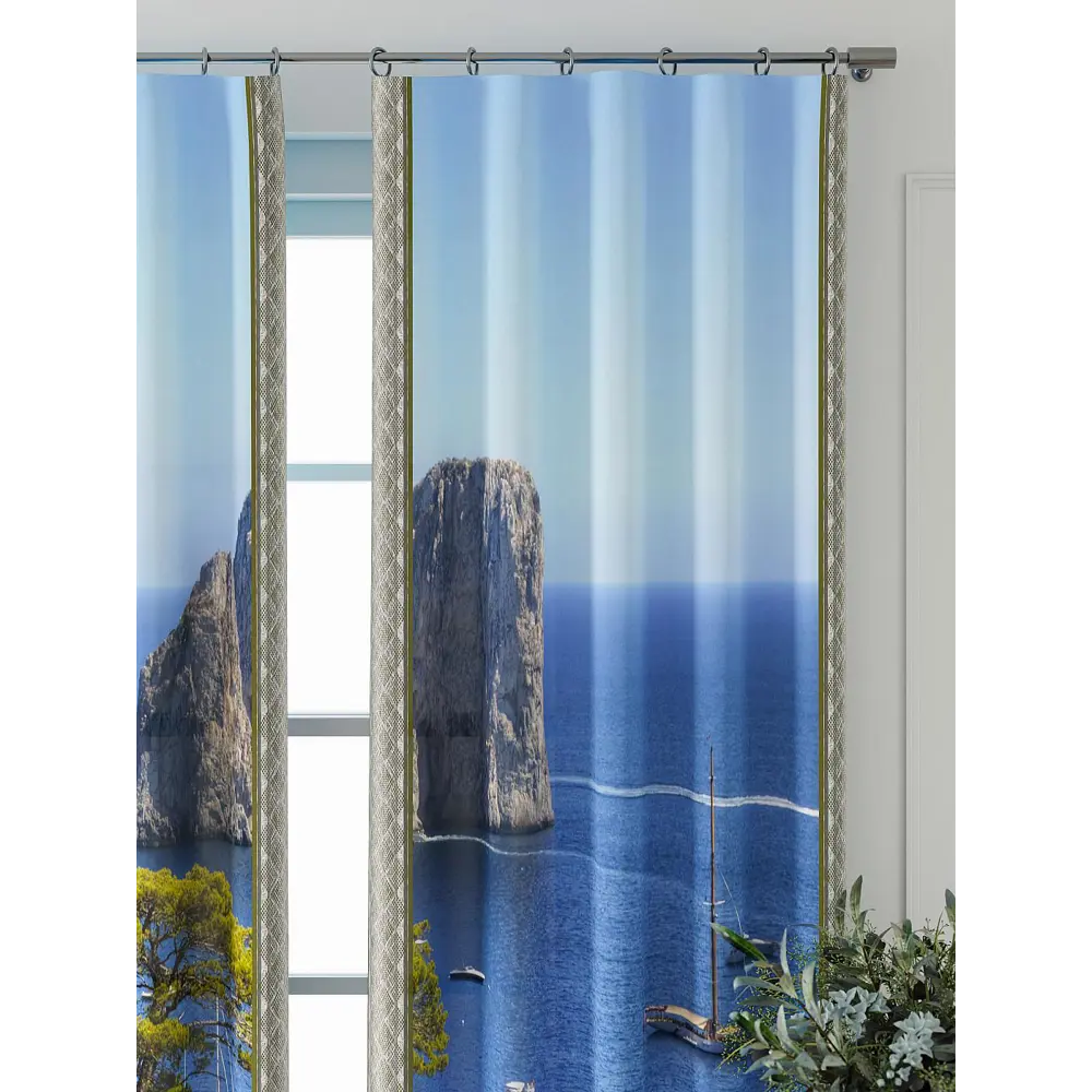 Фото 4 Комплект штор Comfy way Фриости - 03 - 240 см CW711003240-240 на шторной ленте 240x150 см цвет синий Фото 4 Комплект штор Comfy way Фриости - 03 - 240 см CW711003240-240 на шторной ленте 240x150 см цвет синий