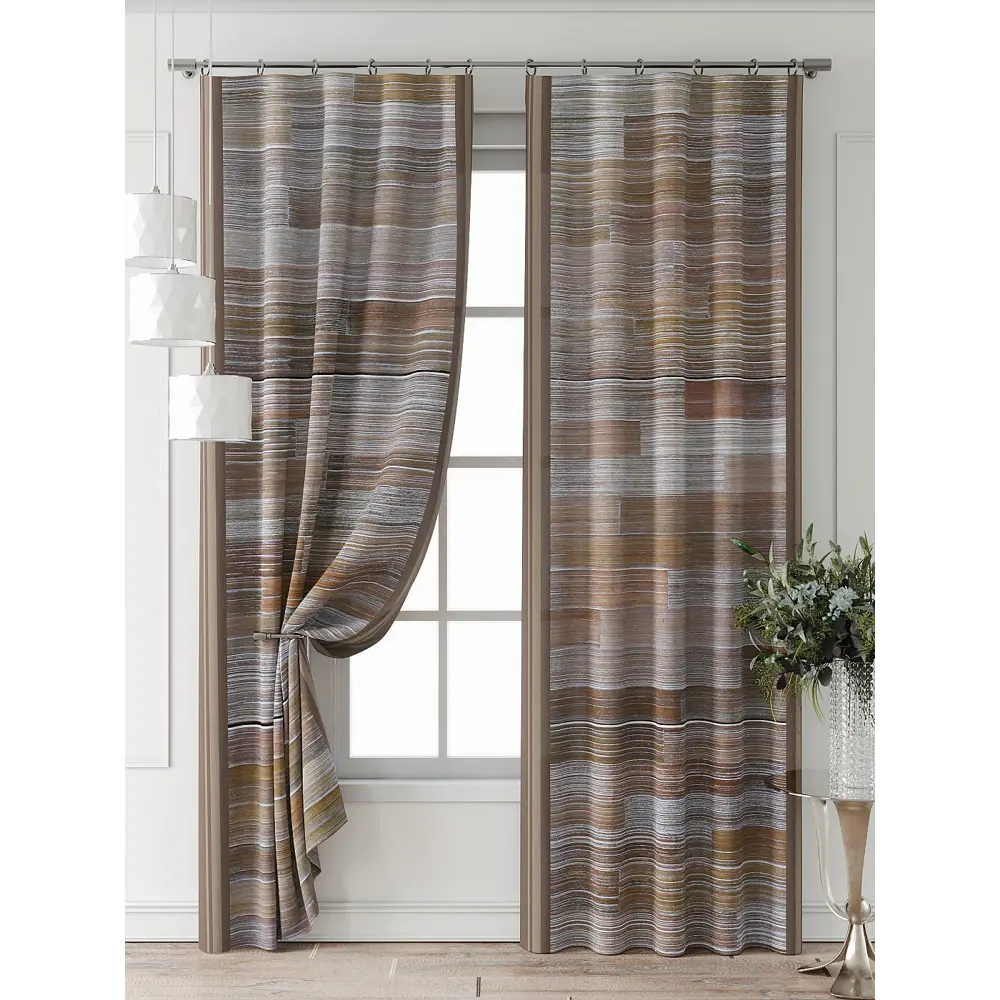 Фото 6 Комплект штор Comfy way Фриости - 09 - 240 см CW711009240-240 на шторной ленте 240x150 см цвет бежевый Фото 6 Комплект штор Comfy way Фриости - 09 - 240 см CW711009240-240 на шторной ленте 240x150 см цвет бежевый