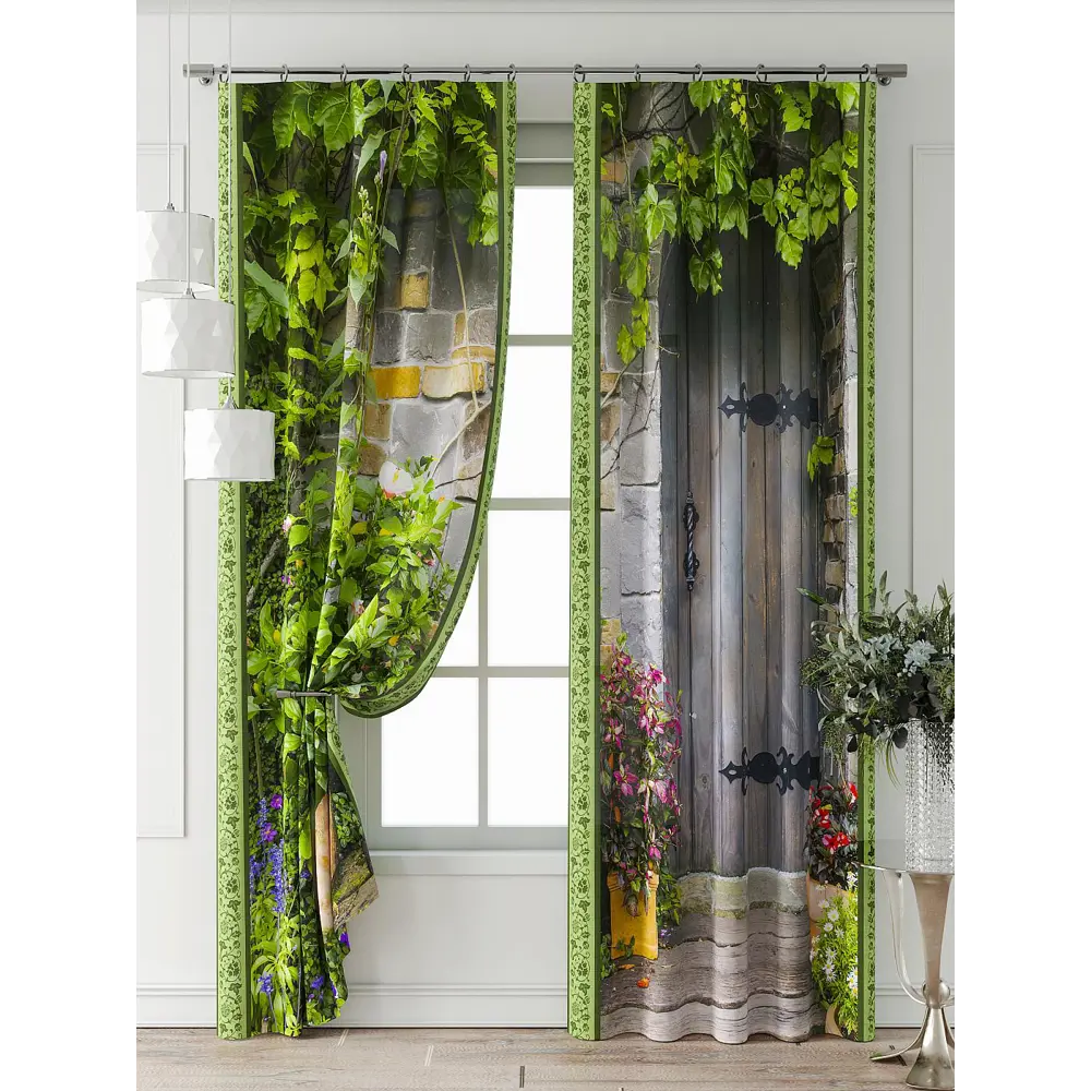Фото 6 Комплект штор Comfy way Фриости - 14 - 240 см CW711014240-240 на шторной ленте 240x150 см цвет зеленый Фото 6 Комплект штор Comfy way Фриости - 14 - 240 см CW711014240-240 на шторной ленте 240x150 см цвет зеленый