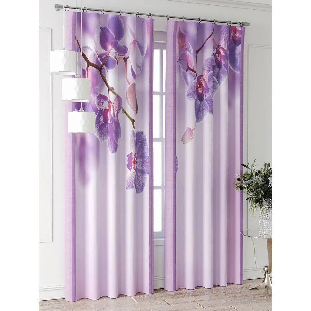 Фото 2 Комплект штор Comfy way Фриости - 55 - 240 см CW711055240-240 на шторной ленте 240x150 см цвет фиолетовый Фото 2 Комплект штор Comfy way Фриости - 55 - 240 см CW711055240-240 на шторной ленте 240x150 см цвет фиолетовый
