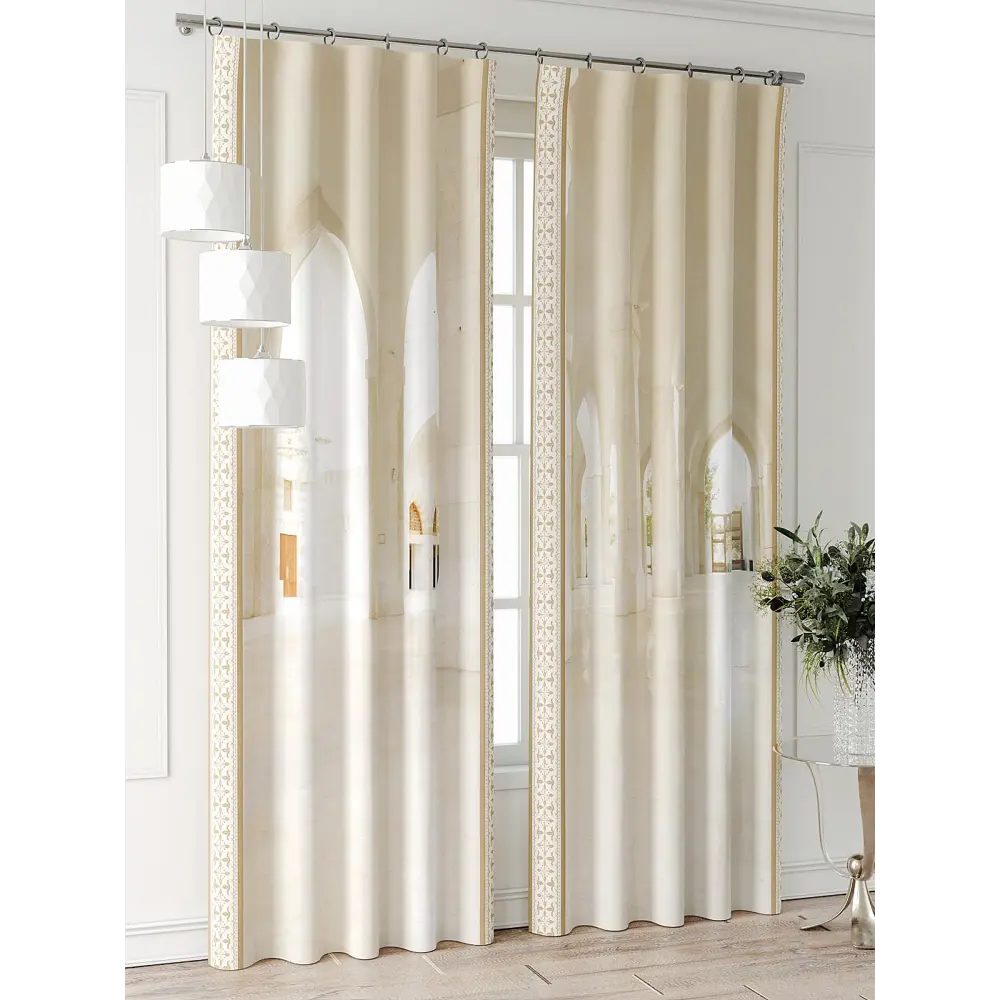 Фото 2 Комплект штор Comfy way Фриости - 75 - 240 см CW711075240-240 на шторной ленте 240x150 см цвет бежевый Фото 2 Комплект штор Comfy way Фриости - 75 - 240 см CW711075240-240 на шторной ленте 240x150 см цвет бежевый