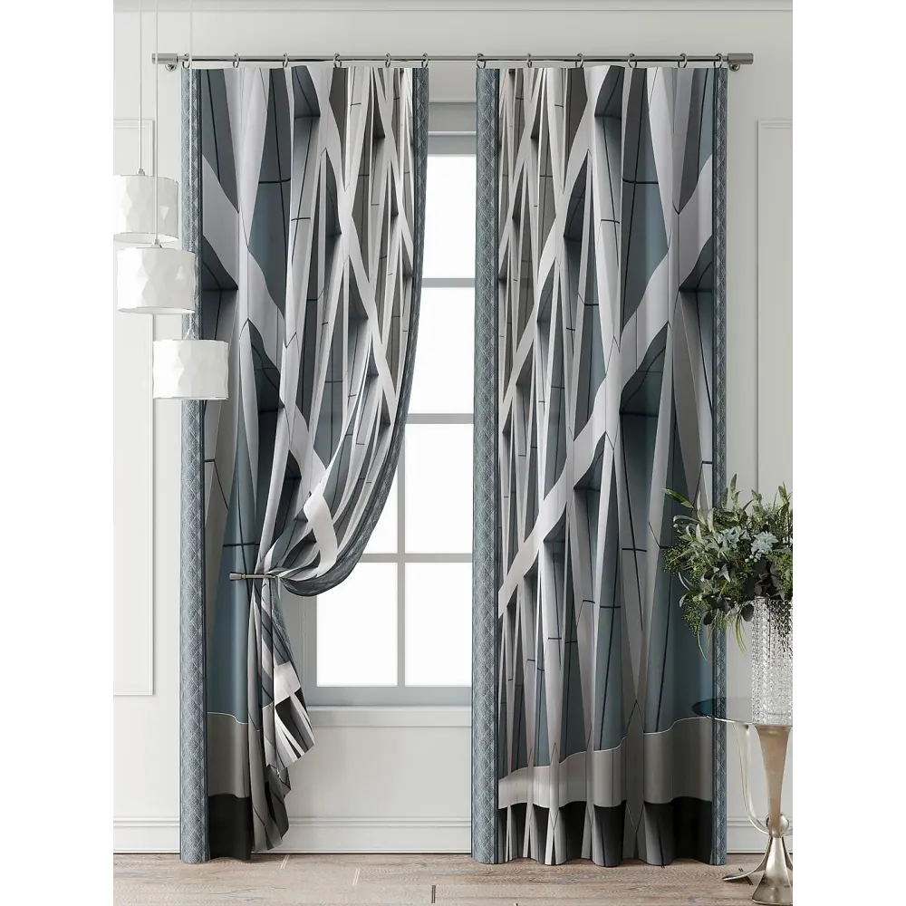 Фото 6 Комплект штор Comfy way Фриости - 67 - 240 см CW711067240-240 на шторной ленте 240x150 см цвет серый Фото 6 Комплект штор Comfy way Фриости - 67 - 240 см CW711067240-240 на шторной ленте 240x150 см цвет серый