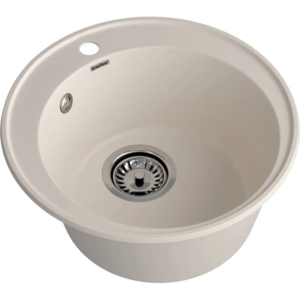 Фото Мойка для кухни врезная 7448-1 белый 47.8x73.7 см глубина чаши 45.8 см кварц цвет белый