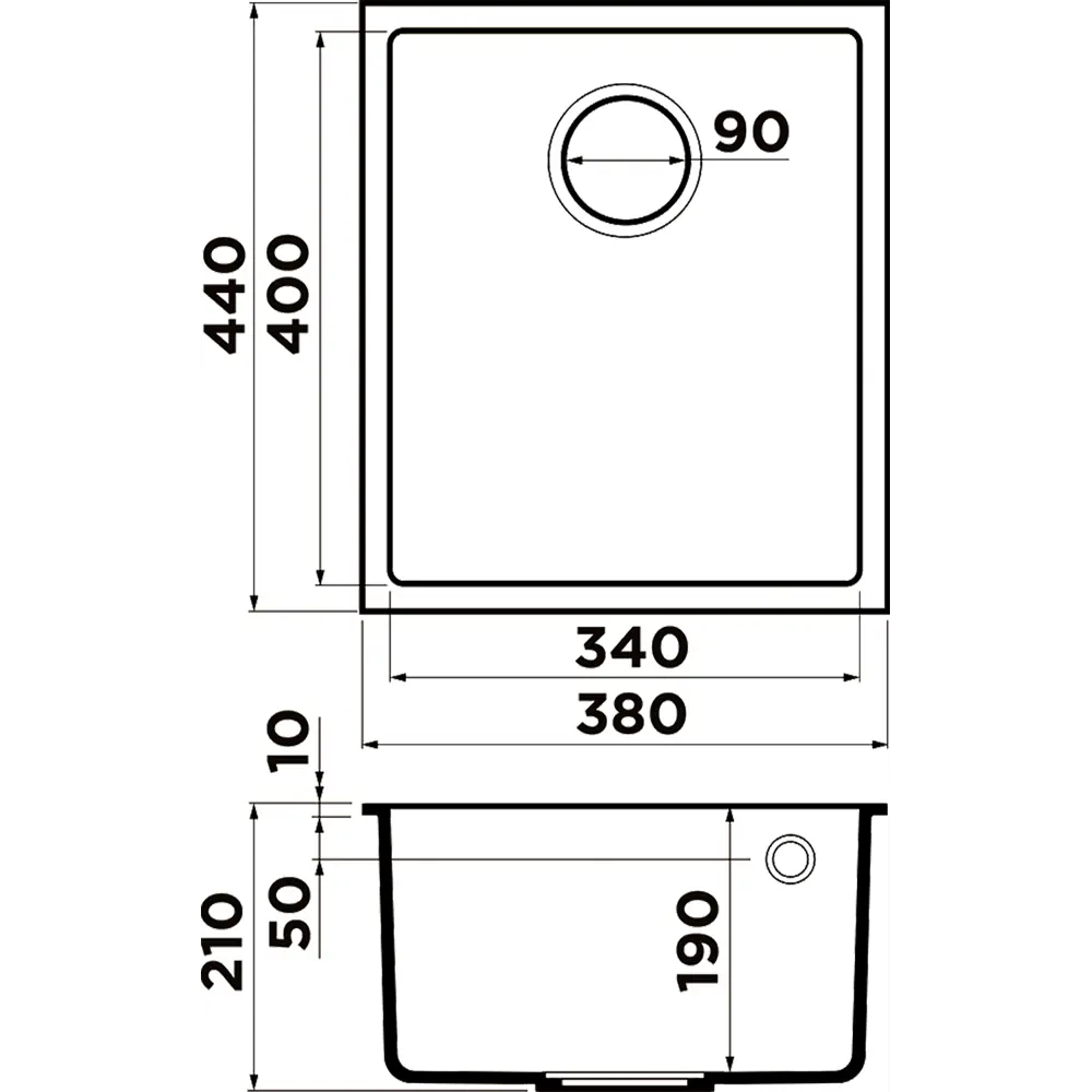 Фото 2 Кухонная мойка OMOIKIRI Bosen 38-U-PL 38x44см искусственный гранит/платина