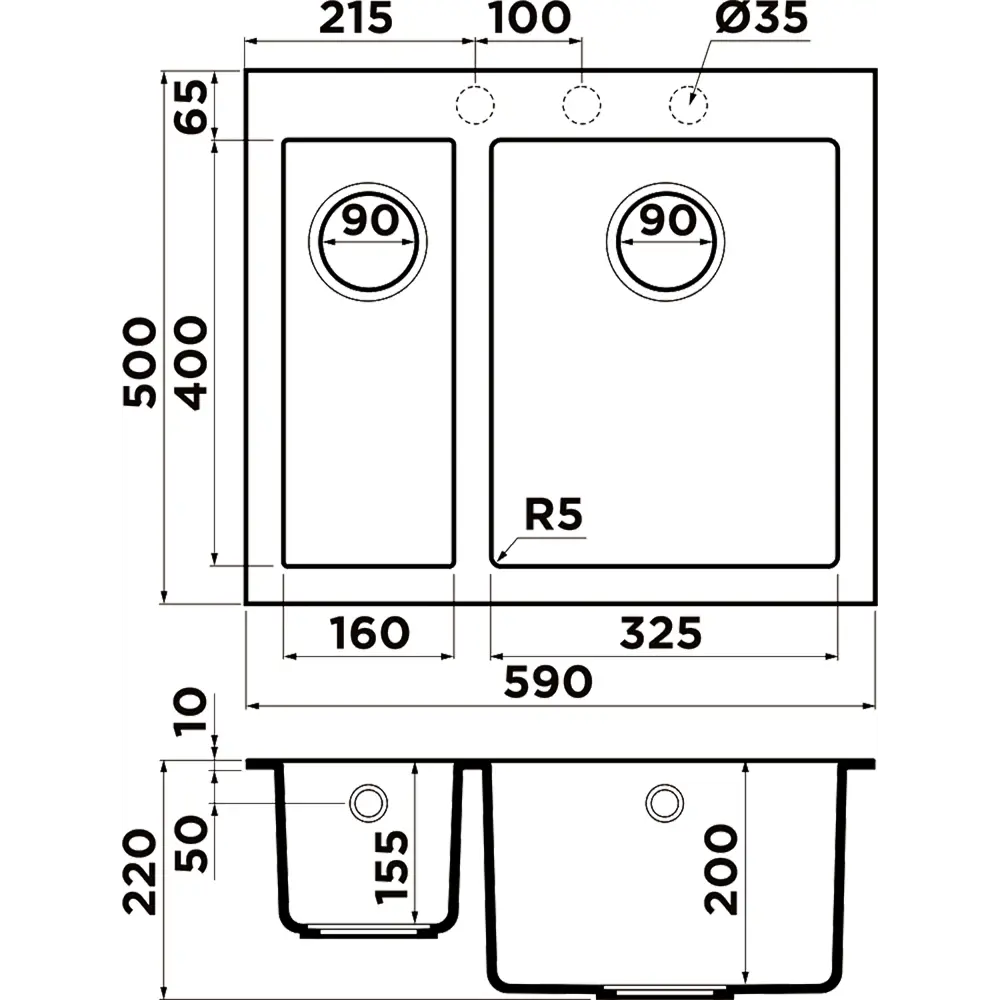 Фото 2 Кухонная мойка OMOIKIRI Bosen 59-2-SA 59x50см искусственный гранит/бежевый Фото 2 Кухонная мойка OMOIKIRI Bosen 59-2-SA 59x50см искусственный гранит/бежевый