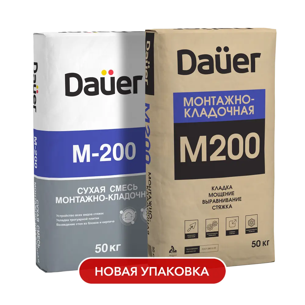 Фото Смесь монтажно-кладочная Dauer М-200 50кг Фото Смесь монтажно-кладочная Dauer М-200 50кг