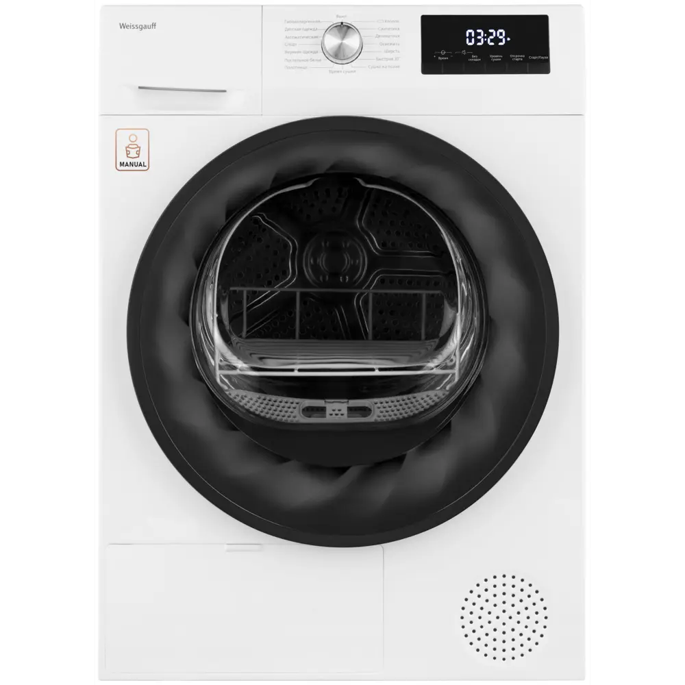 Фото Сушильная машина Weissgauff WD 6109 Heat Pump 59.50x84.5x66 см с тепловым насосом 9кг цвет белый