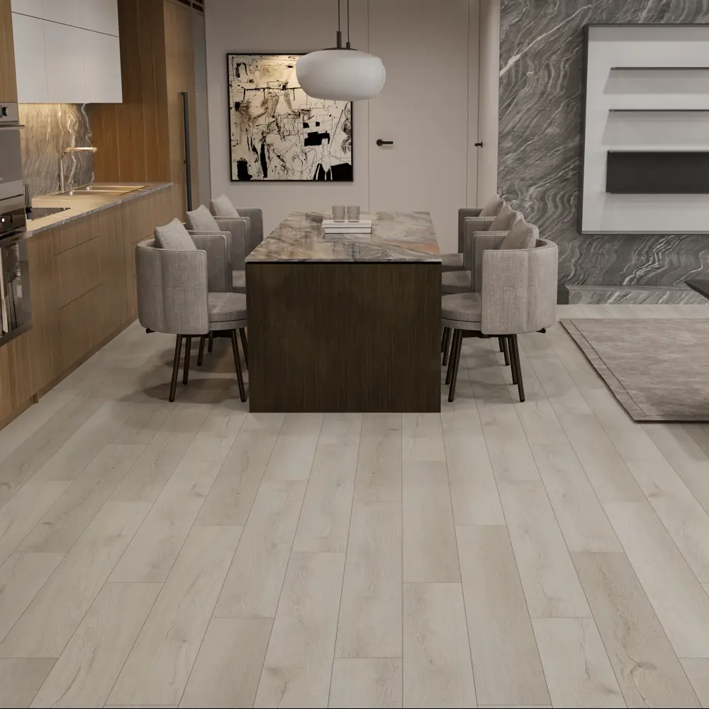Фото SPC плитка Дуб Блонде 34 класс L-фаска толщина с фаской 4 мм 1.525 м² Фото SPC плитка Дуб Блонде 34 класс L-фаска толщина с фаской 4 мм 1.525 м²