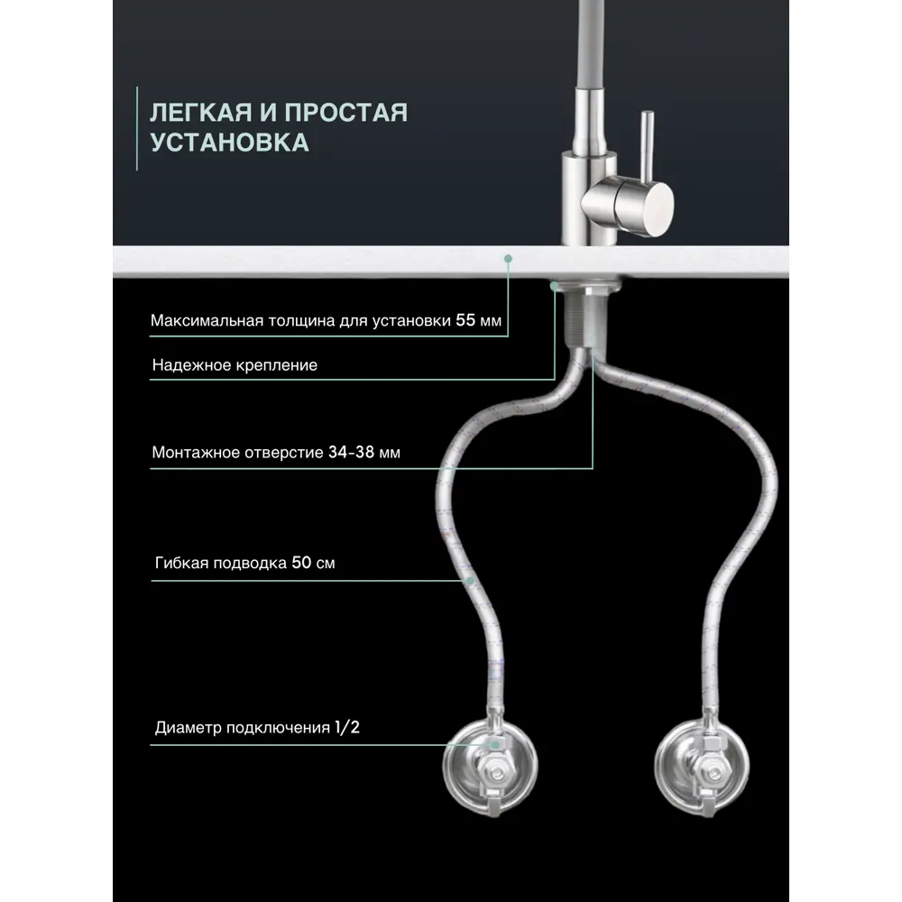 Фото 8 Смеситель для кухни SHIMIZU Grey-s smz 10065113 Фото 8 Смеситель для кухни SHIMIZU Grey-s smz 10065113