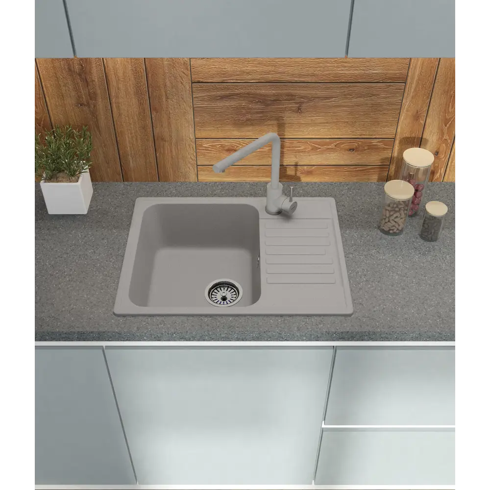Фото 6 Мойка для кухни 6248 темно-серый 47.7x61.8 см глубина чаши 18 см кварц цвет темно-серый Фото 6 Мойка для кухни 6248 темно-серый 47.7x61.8 см глубина чаши 18 см кварц цвет темно-серый