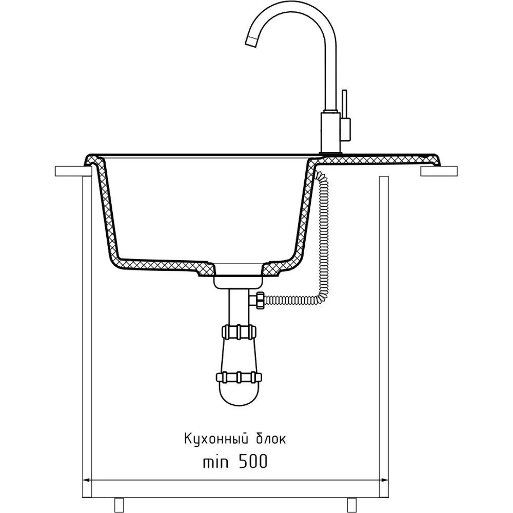 Фото 4 Мойка для кухни 6248 темно-серый 47.7x61.8 см глубина чаши 18 см кварц цвет темно-серый Фото 4 Мойка для кухни 6248 темно-серый 47.7x61.8 см глубина чаши 18 см кварц цвет темно-серый