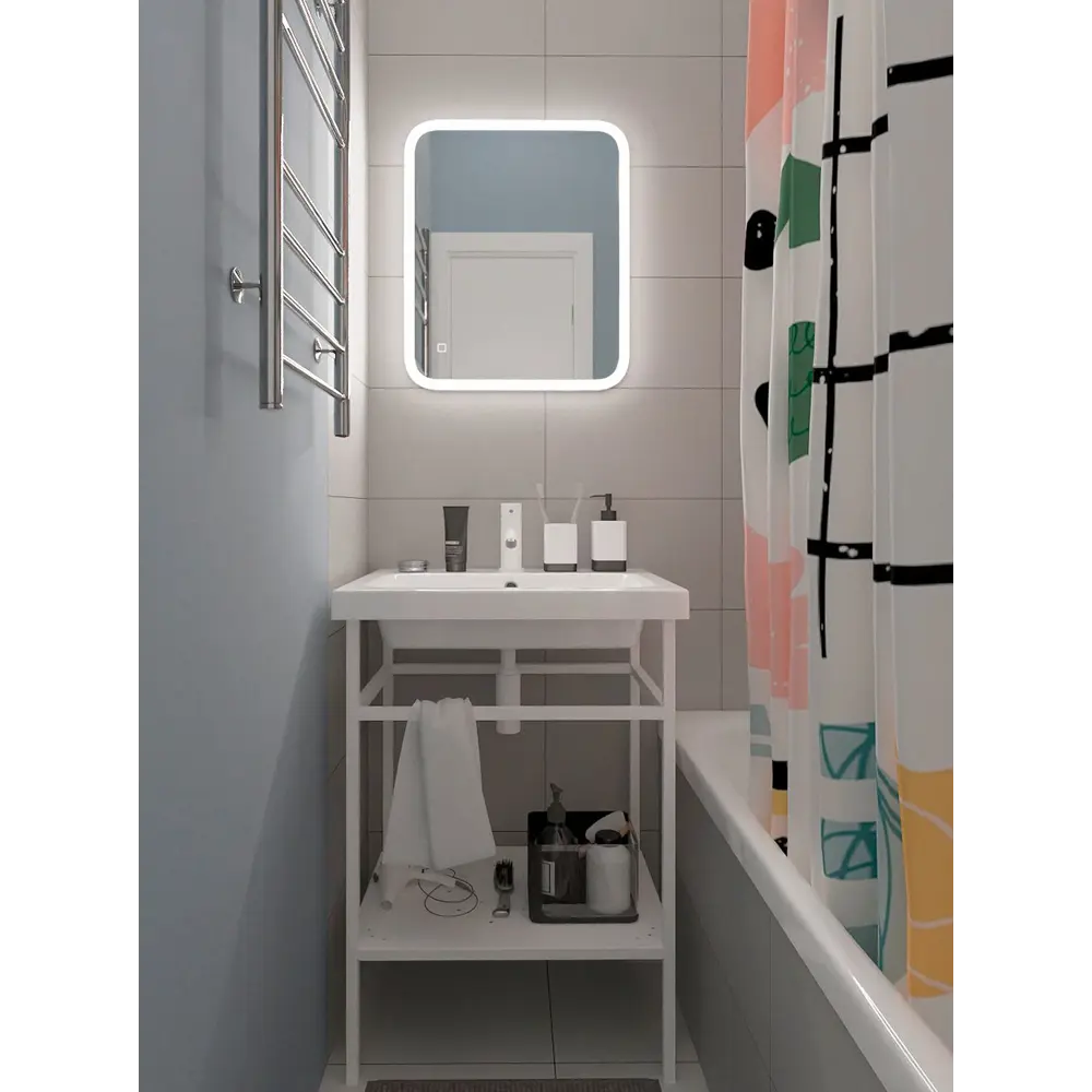 Фото 7 Зеркало для ванной Grace с подсветкой 50x60 см Фото 7 Зеркало для ванной Grace с подсветкой 50x60 см