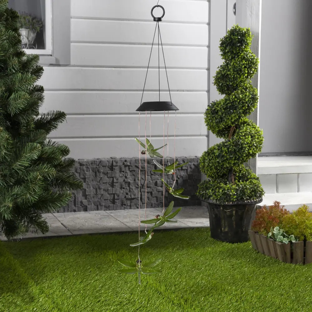 Фото 3 Светильник уличный подвесной Luazon Lighting 7997982 Стрекозы на солнечной батарее 0.7 м цвет черный Фото 3 Светильник уличный подвесной Luazon Lighting 7997982 Стрекозы на солнечной батарее 0.7 м цвет черный