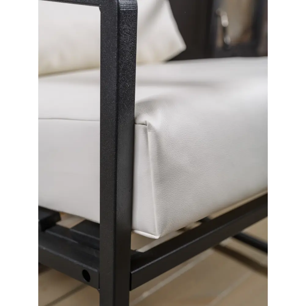 Фото 4 Набор садовой мебели Estente Mateo металл черный/белый диван 2 кресла