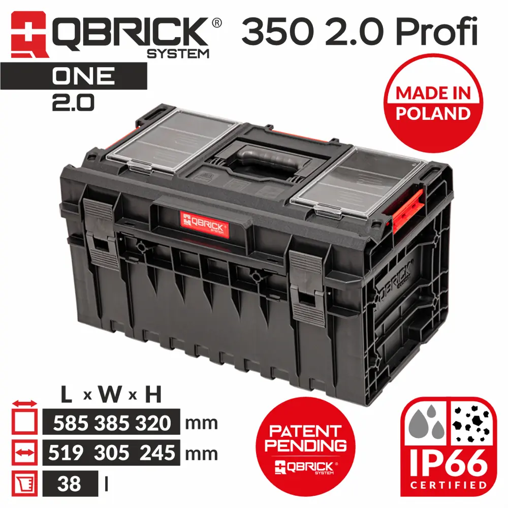 Фото 4 Ящик для инструментов Qbrick System QS One 350 Profi 2.0 38.50x58.50x32.20 см, abs-пластик