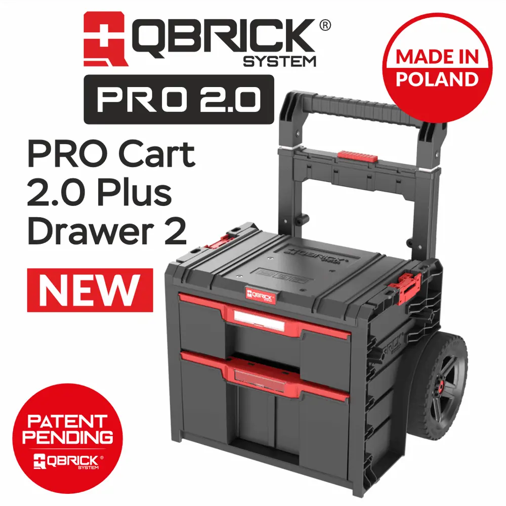 Фото 9 Ящик-тележка для инструментов на колесах Qbrick System QS Pro Cart 2.0 Plus Drawer 2 45x52x66 см, abs-пластик Фото 9 Ящик-тележка для инструментов на колесах Qbrick System QS Pro Cart 2.0 Plus Drawer 2 45x52x66 см, abs-пластик