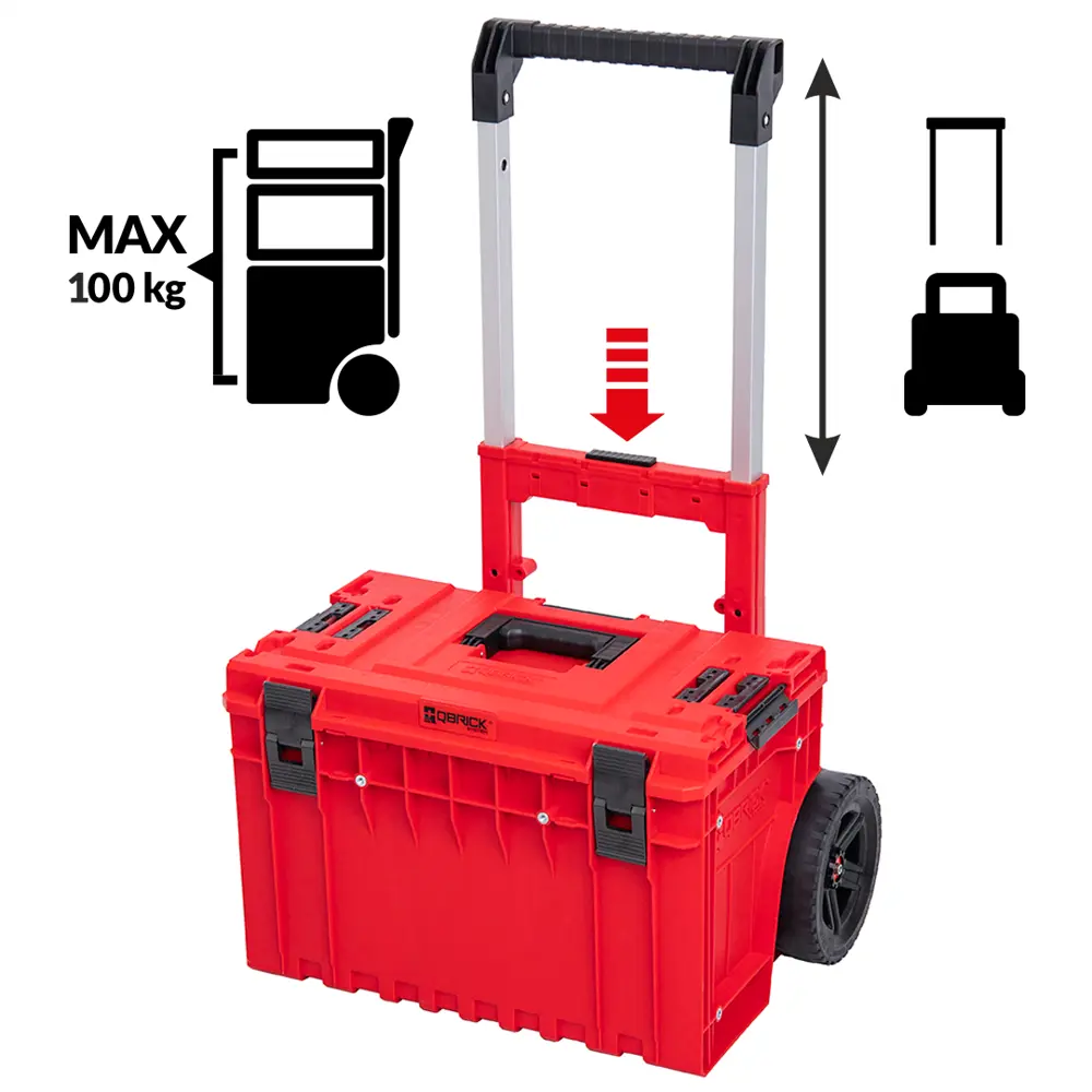 Фото 2 Ящик-тележка для инструментов на колесах Qbrick System QS One Cart 2.0. Red Ultra HD 49.50x64.50x66.90 см, abs-пластик Фото 2 Ящик-тележка для инструментов на колесах Qbrick System QS One Cart 2.0. Red Ultra HD 49.50x64.50x66.90 см, abs-пластик