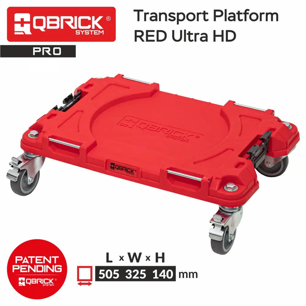 Фото 6 Тележка транспортная Qbrick System QS PRO Transport Platform Red Ultra HD 520x340x160 мм, пластик Фото 6 Тележка транспортная Qbrick System QS PRO Transport Platform Red Ultra HD 520x340x160 мм, пластик