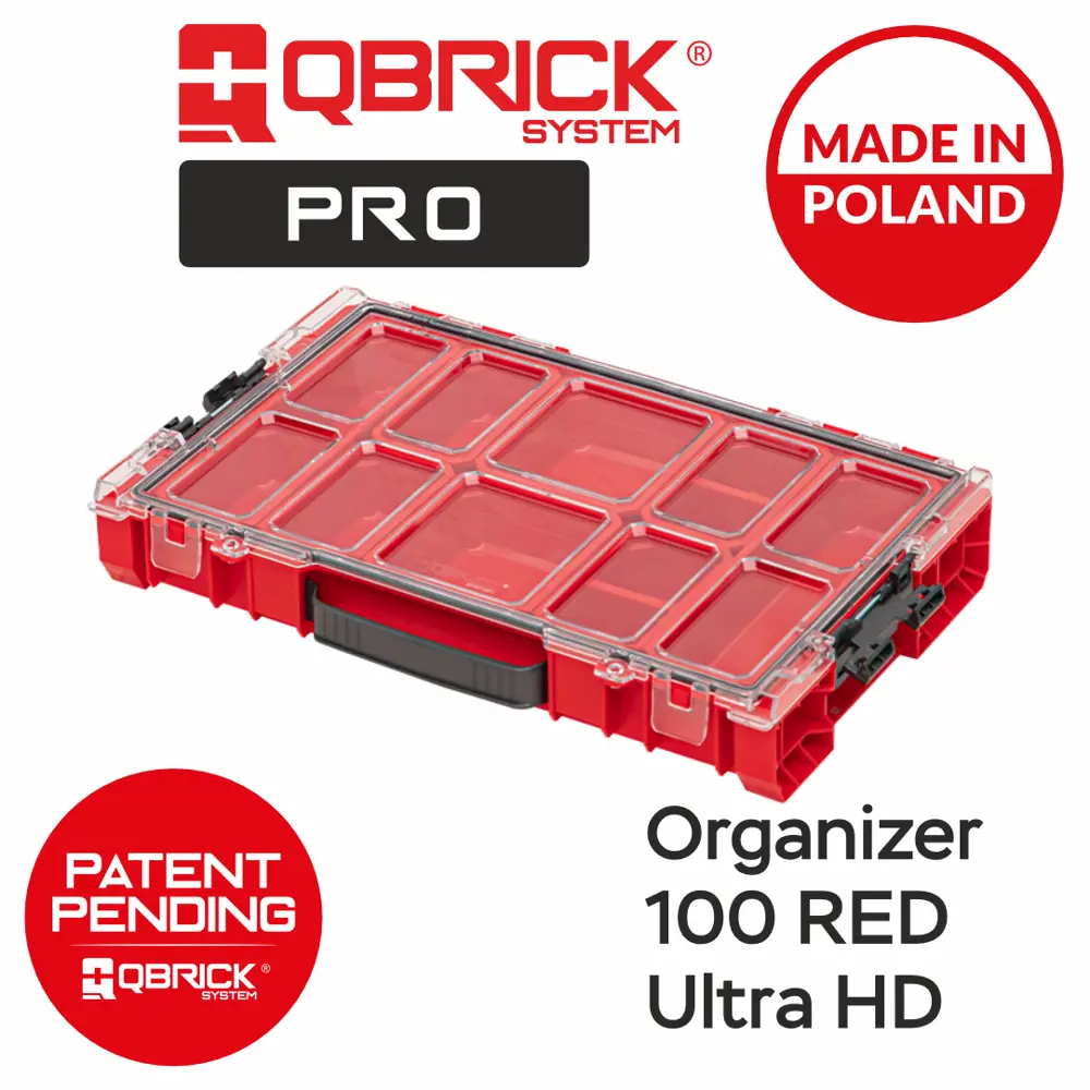 Фото 2 Ящик для инструментов Qbrick System QS Pro Organizer 100 Red Ultra HD 29.60x45x7.90 см, abs-пластик Фото 2 Ящик для инструментов Qbrick System QS Pro Organizer 100 Red Ultra HD 29.60x45x7.90 см, abs-пластик