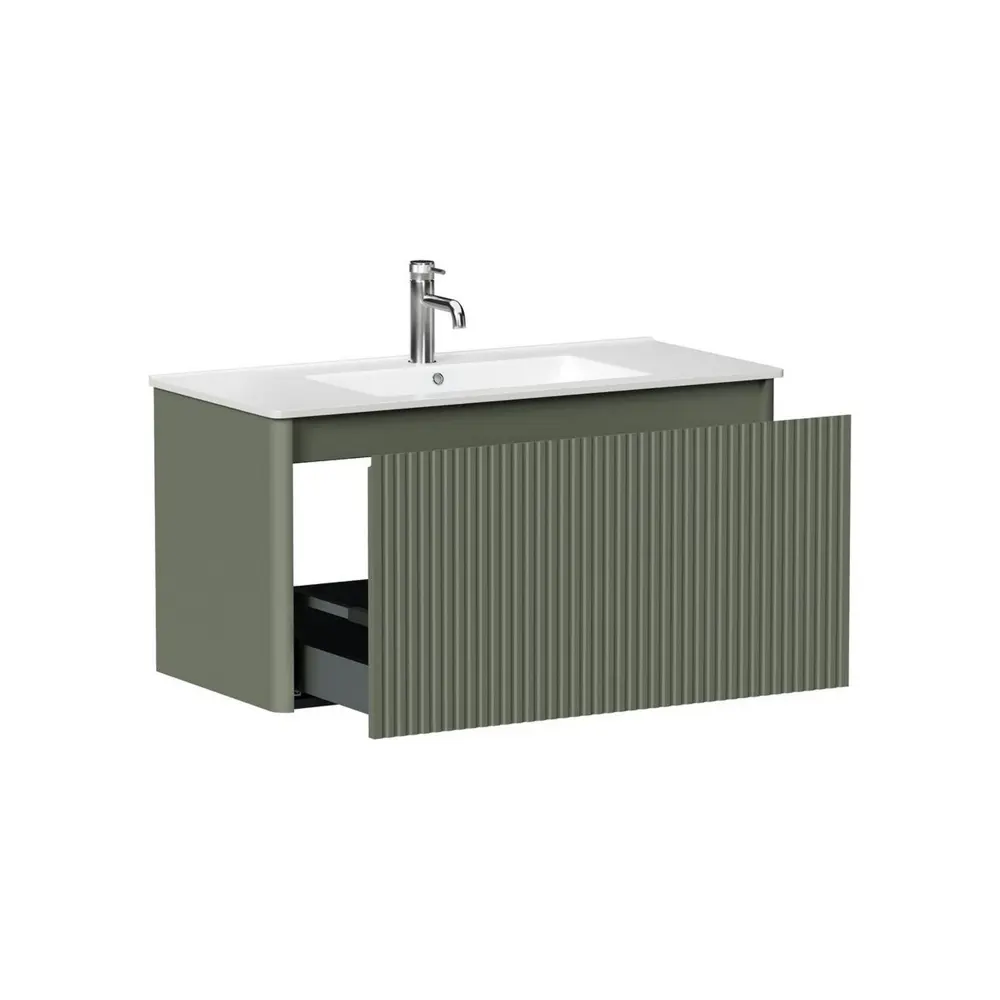 Фото 5 Тумба под раковину для ванной Allen Brau Gravity 100см с фрезеровкой цвет оливковый матовый Фото 5 Тумба под раковину для ванной Allen Brau Gravity 100см с фрезеровкой цвет оливковый матовый