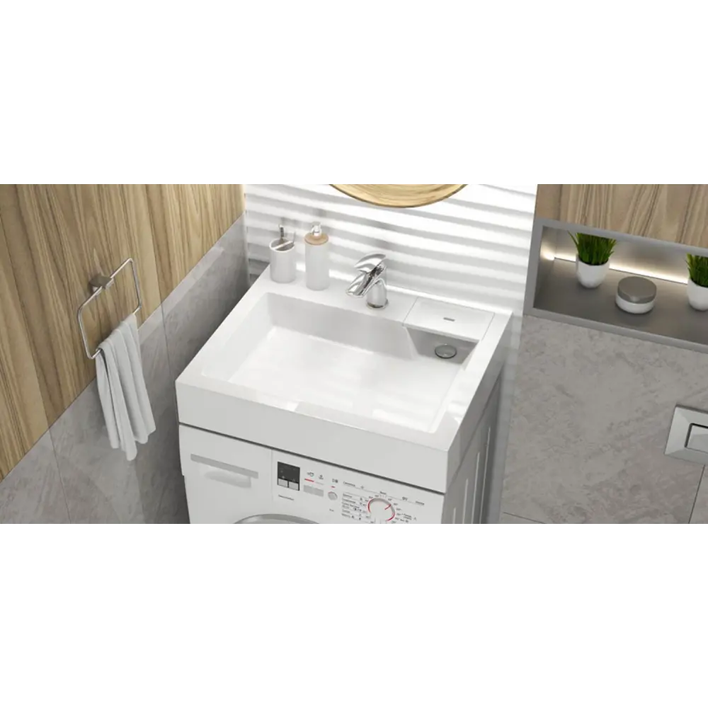 Фото 5 Раковина над стиральной машиной OWL 1975 Sabrina OW-00094276 60x50 сифон и кронштейны Фото 5 Раковина над стиральной машиной OWL 1975 Sabrina OW-00094276 60x50 сифон и кронштейны