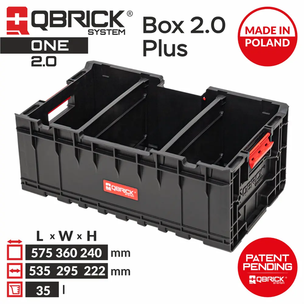 Фото Ящик для инструментов Qbrick System QS One Box 2.0 Plus 35.90x57.60x23.70 см, abs-пластик Фото Ящик для инструментов Qbrick System QS One Box 2.0 Plus 35.90x57.60x23.70 см, abs-пластик