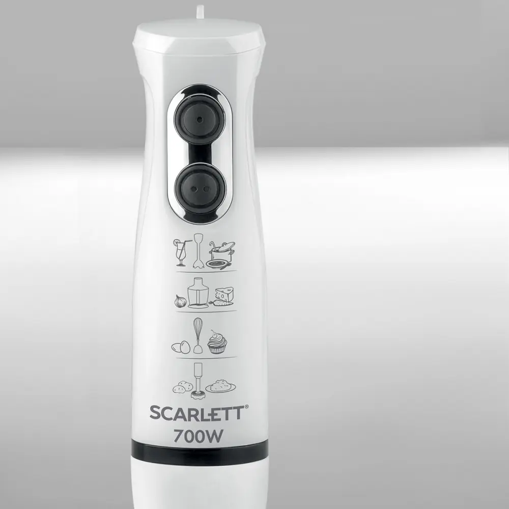 Фото 7 Погружной блендер Scarlett SC-HB42M33 2 скорости 700 Вт цвет белый Фото 7 Погружной блендер Scarlett SC-HB42M33 2 скорости 700 Вт цвет белый