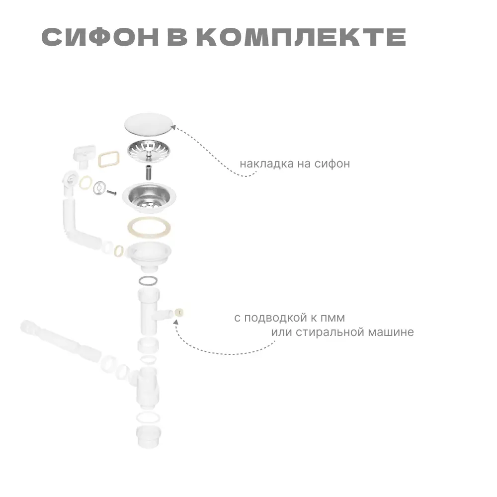 Фото 4 Мойка для кухни нержавеющая GLYPH 50х50. Сифон с ситечком дозатор коландер. Фото 4 Мойка для кухни нержавеющая GLYPH 50х50. Сифон с ситечком дозатор коландер.