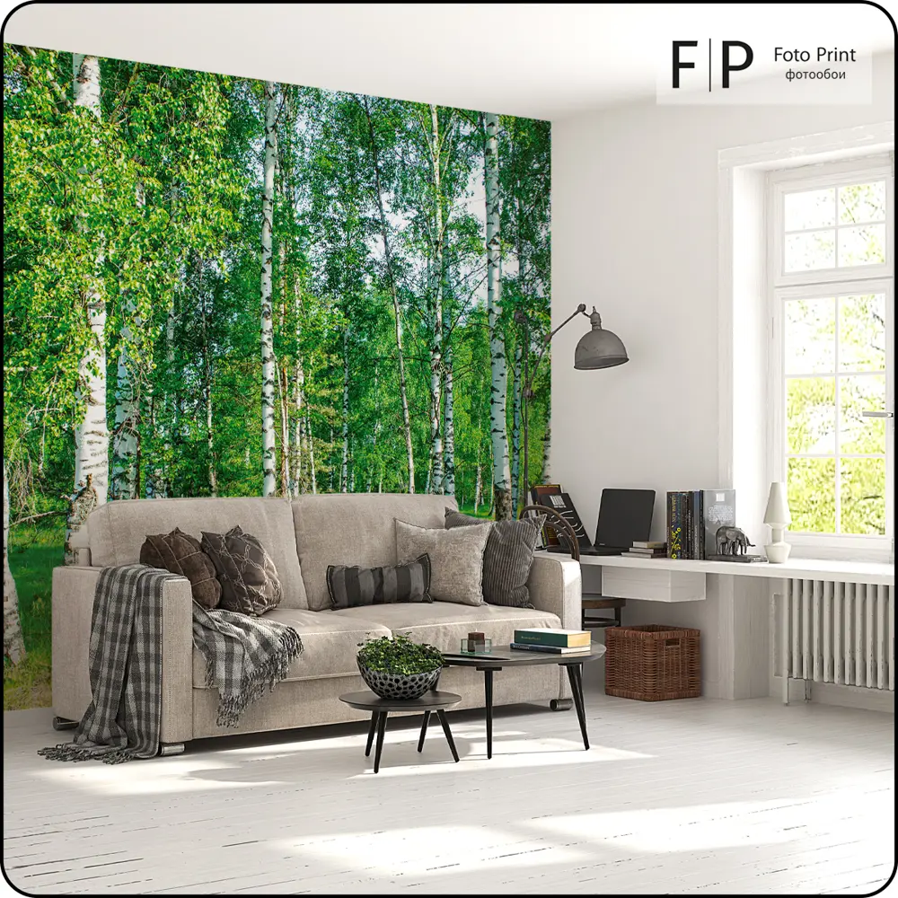 Фото 3 Фотообои флизелиновые Foto Print Березовая роща 02-038-А-2.5-2.7 250x270 см