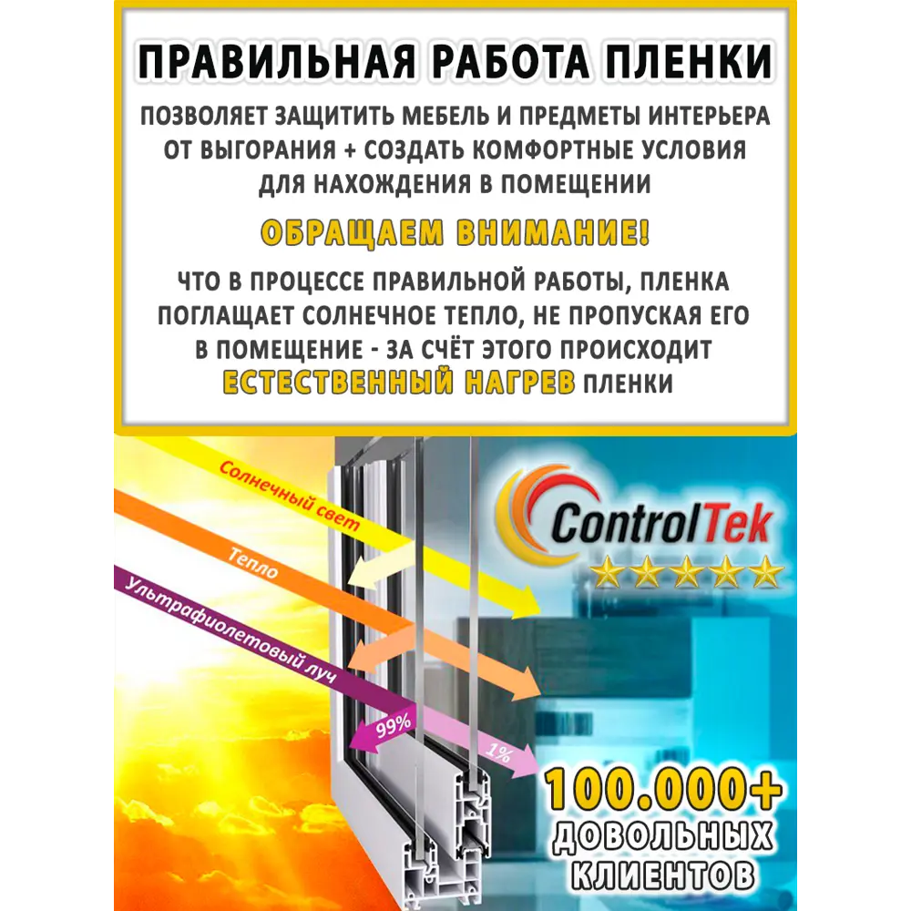 Фото 8 Пленка атермальная для окон ControlTek CR-7590 Blue (голубая) 152x300 см, толщина 56 мкм Фото 8 Пленка атермальная для окон ControlTek CR-7590 Blue (голубая) 152x300 см, толщина 56 мкм
