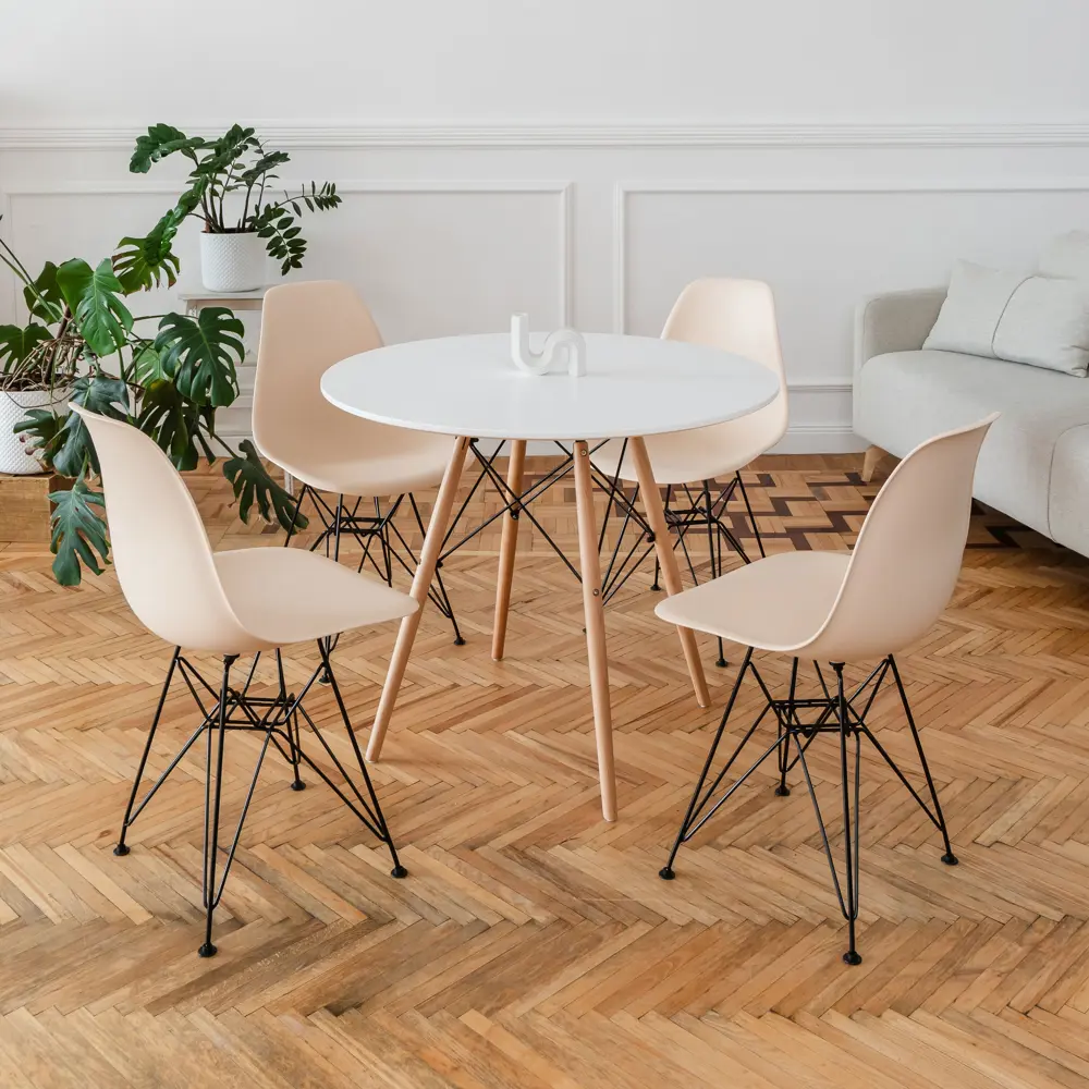 Фото 2 Комплект кухонных стульев 2 шт Derstuhl Black 45x82x45 см полипропилен цвет бежевый Фото 2 Комплект кухонных стульев 2 шт Derstuhl Black 45x82x45 см полипропилен цвет бежевый