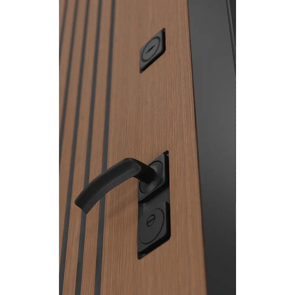 Фото 3 Входная дверь Лабиринт Шторм левый 205x96см цвет дуб кантри темный/белый софт с зеркалом ФЛЗ-1