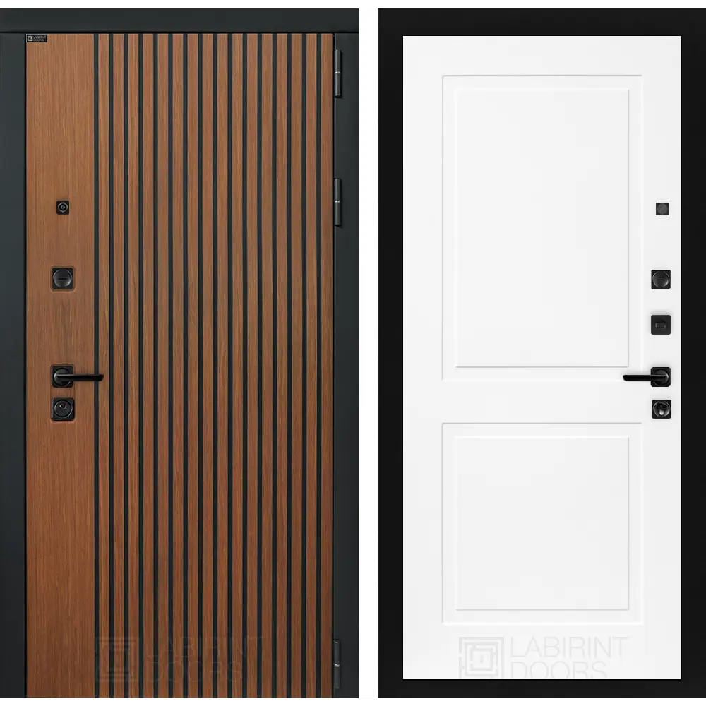 Фото Входная дверь Лабиринт Шторм П11 правый 205x88см цвет дуб кантри темный/белый софт Фото Входная дверь Лабиринт Шторм П11 правый 205x88см цвет дуб кантри темный/белый софт