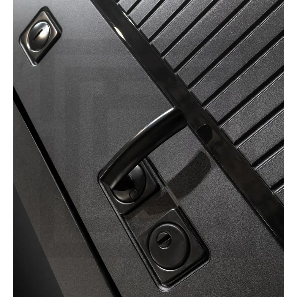 Фото 2 Входная дверь Лабиринт Пиано правый 205x88см цвет черный кварц/белый софт с зеркалом ФЛЗ-1