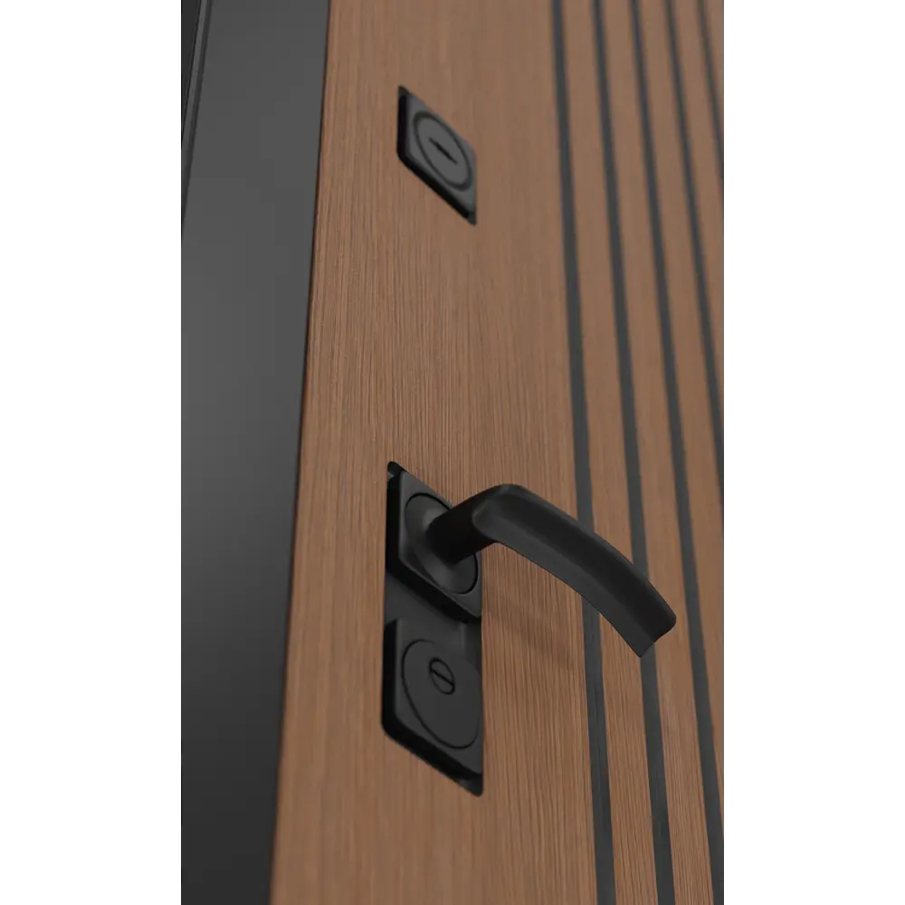 Фото 3 Входная дверь Лабиринт Шторм П03 правый 205x88см цвет дуб кантри темный/сандал белый