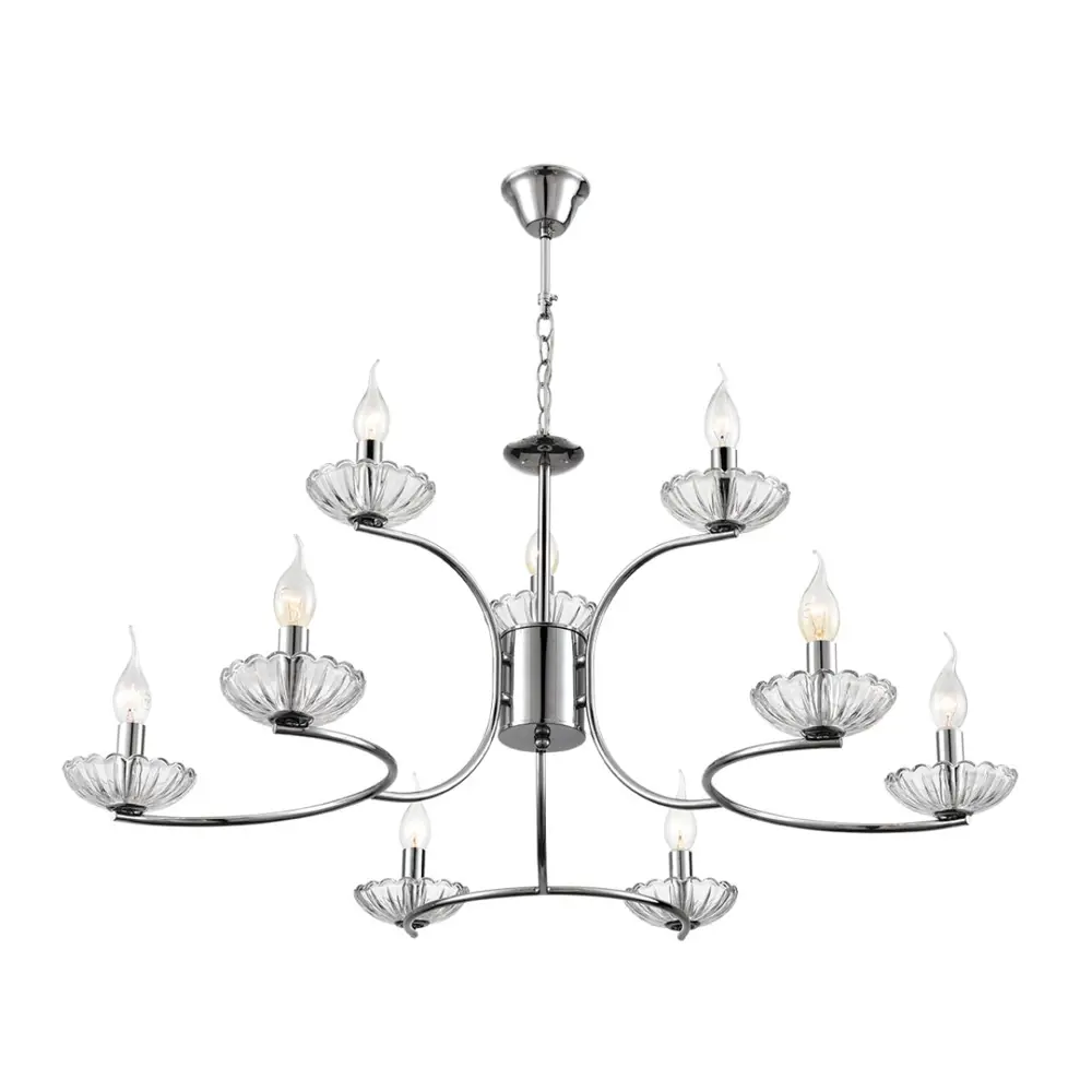 Фото 4 Люстра подвесная Lumion Lolina 8155-9 9 ламп 18 м² цвет хром Фото 4 Люстра подвесная Lumion Lolina 8155-9 9 ламп 18 м² цвет хром