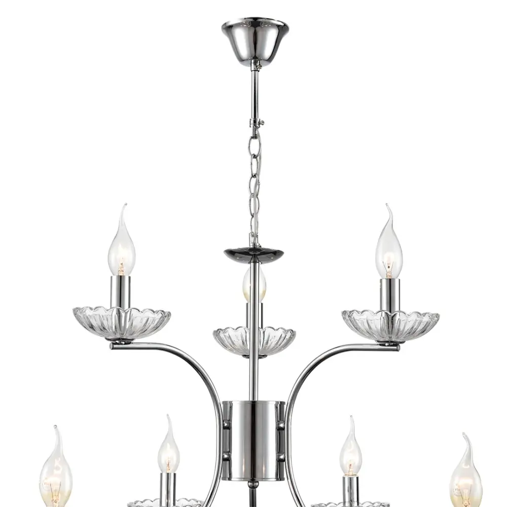 Фото 6 Люстра подвесная Lumion Lolina 8155-9 9 ламп 18 м² цвет хром Фото 6 Люстра подвесная Lumion Lolina 8155-9 9 ламп 18 м² цвет хром