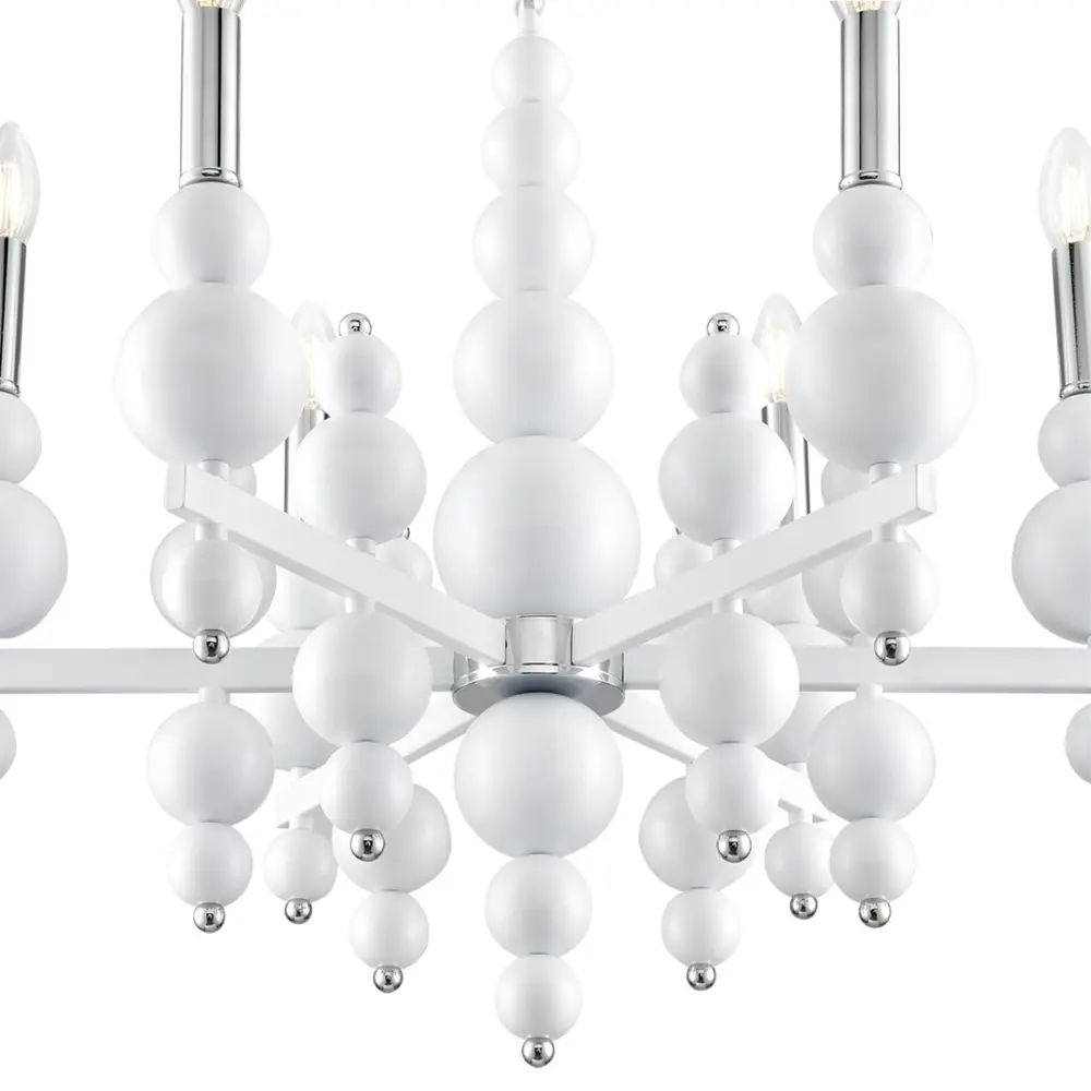 Фото 5 Люстра подвесная Lumion Nana 8260-6 6 ламп 12 м² цвет хром/белый Фото 5 Люстра подвесная Lumion Nana 8260-6 6 ламп 12 м² цвет хром/белый