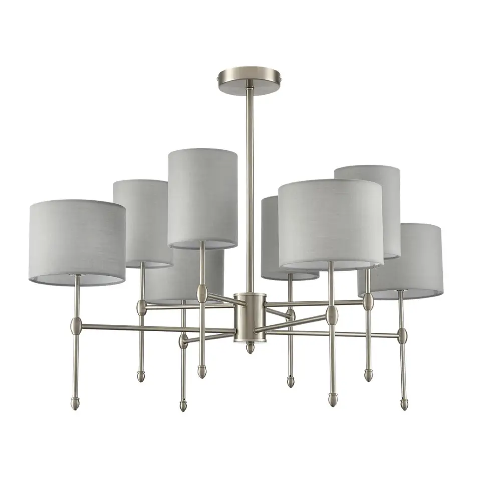 Фото Люстра на штанге Lumion Latti 8262-8c 8 ламп 16 м² цвет серый/никель Фото Люстра на штанге Lumion Latti 8262-8c 8 ламп 16 м² цвет серый/никель