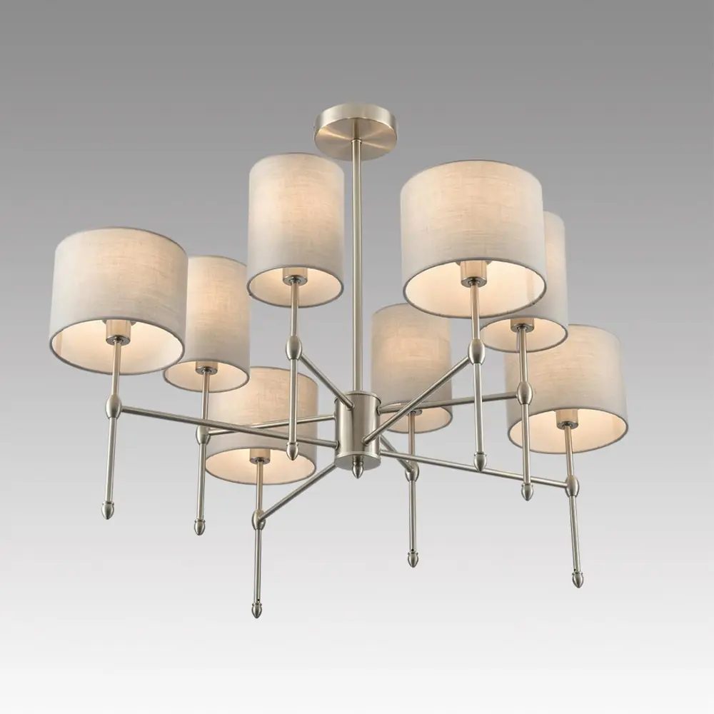 Фото 2 Люстра на штанге Lumion Latti 8262-8c 8 ламп 16 м² цвет серый/никель Фото 2 Люстра на штанге Lumion Latti 8262-8c 8 ламп 16 м² цвет серый/никель