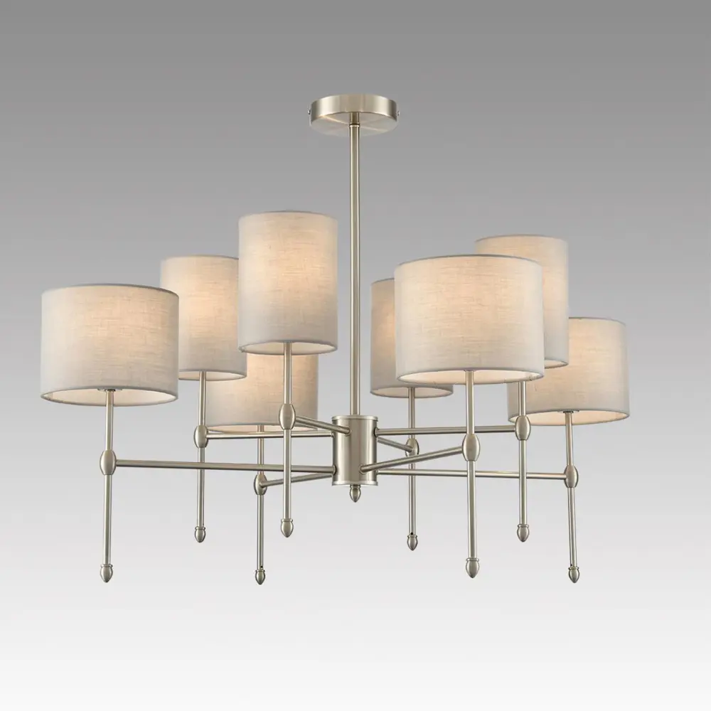 Фото 3 Люстра на штанге Lumion Latti 8262-8c 8 ламп 16 м² цвет серый/никель Фото 3 Люстра на штанге Lumion Latti 8262-8c 8 ламп 16 м² цвет серый/никель