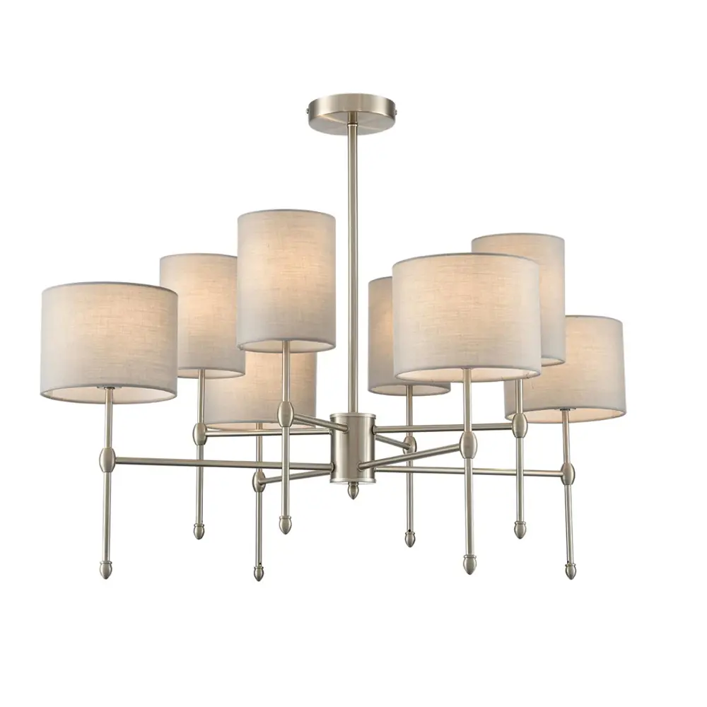 Фото 4 Люстра на штанге Lumion Latti 8262-8c 8 ламп 16 м² цвет серый/никель Фото 4 Люстра на штанге Lumion Latti 8262-8c 8 ламп 16 м² цвет серый/никель