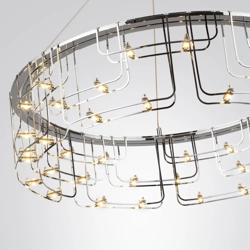 Фото 4 Светильник подвесной светодиодный Odeon light Zaha 7059-44l 10 м² теплый белый (желтый) свет цвет хром Фото 4 Светильник подвесной светодиодный Odeon light Zaha 7059-44l 10 м² теплый белый (желтый) свет цвет хром