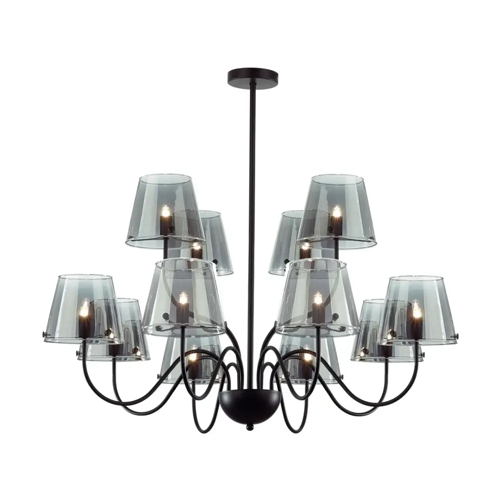 Фото 4 Люстра на штанге Lumion Smoky Lmn_6570_12c 12 ламп 15 м² цвет черный/дымчатый Фото 4 Люстра на штанге Lumion Smoky Lmn_6570_12c 12 ламп 15 м² цвет черный/дымчатый