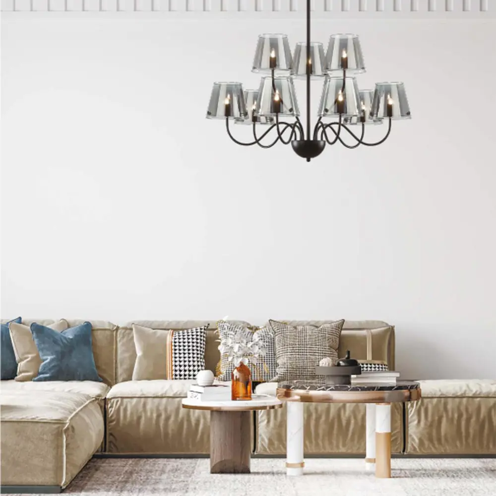 Фото 7 Люстра на штанге Lumion Smoky Lmn_6570_12c 12 ламп 15 м² цвет черный/дымчатый Фото 7 Люстра на штанге Lumion Smoky Lmn_6570_12c 12 ламп 15 м² цвет черный/дымчатый