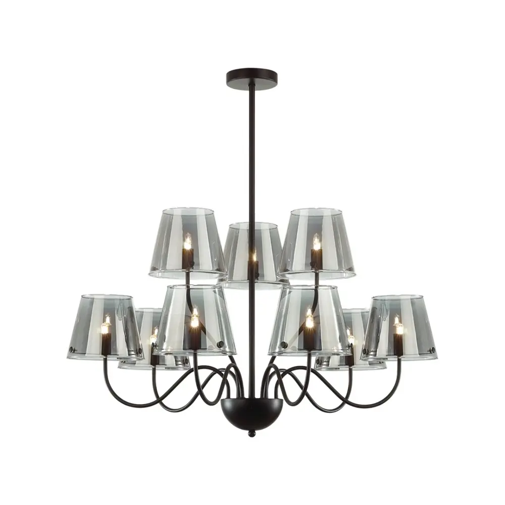 Фото 4 Люстра на штанге Lumion Smoky Lmn_6570_9c 1 лампа 12 м² цвет черный/дымчатый Фото 4 Люстра на штанге Lumion Smoky Lmn_6570_9c 1 лампа 12 м² цвет черный/дымчатый