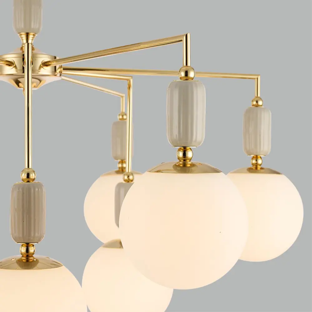 Фото 5 Люстра потолочная Lumion Vivien Lmn_6580_9c 9 ламп 18 м² цвет белый/золото/серый Фото 5 Люстра потолочная Lumion Vivien Lmn_6580_9c 9 ламп 18 м² цвет белый/золото/серый