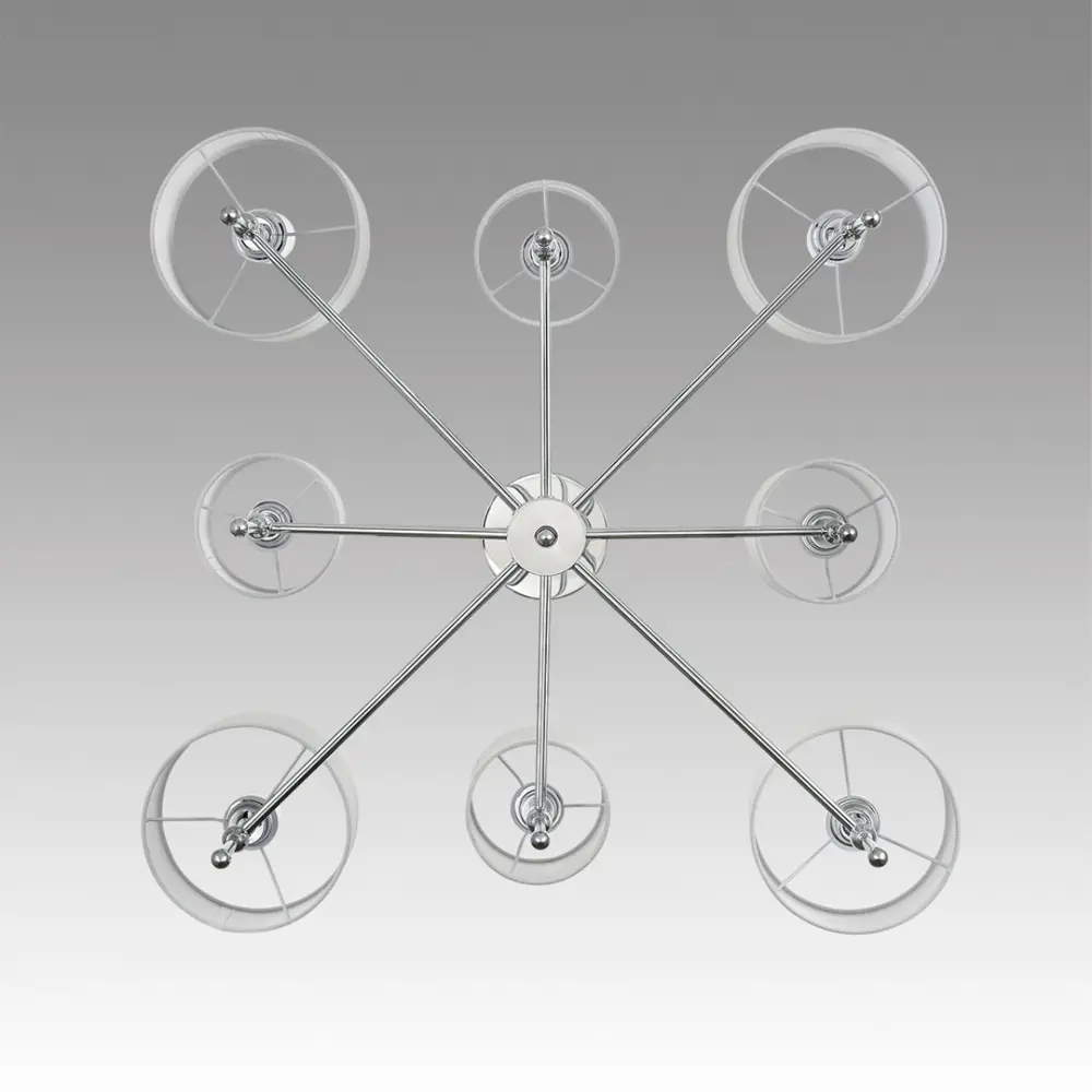 Фото 2 Люстра на штанге Lumion Latti Lmn_6589_8c 8 ламп 16 м² цвет хром/белый Фото 2 Люстра на штанге Lumion Latti Lmn_6589_8c 8 ламп 16 м² цвет хром/белый